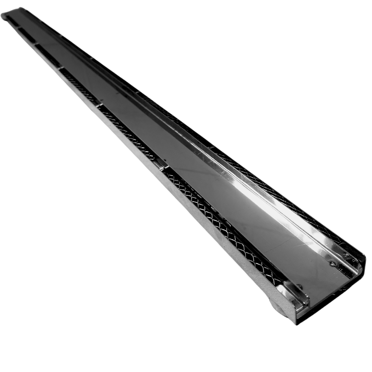 Ralo Linear Estreito Infinito para Piscinas 5x100 Inox Cola Piso Discreto - 1