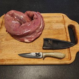 Faca Artesanal 4' Hunter Pequena Aço Carbono 5160 Full Tang Fosfatizada Imbuia e Bainha de Couro - 5