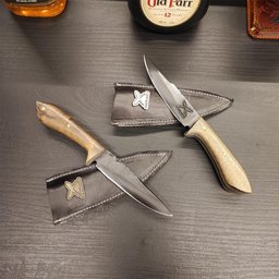 Faca Artesanal 4' Hunter Pequena Aço Carbono 5160 Full Tang Fosfatizada Imbuia e Bainha de Couro - 3