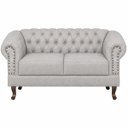 Ver imagem 3 de Namoradeira Chesterfield Duque 2 Lugares em Bouclê Cinza