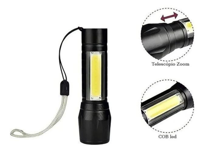 Lanterna Mini Led Lampião Tática Recarregável Zoom Forte - 1