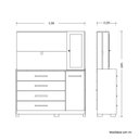 Ver imagem 4 de Cômoda com Painel TV 43" 4 Gavetas 2 Portas e Espelho Dunas Espresso Móveis Marrom/Cinamomo/Off White