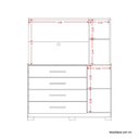 Ver imagem 7 de Cômoda com Sapateira 4 Gavetas com Espelho 2 Portas Dunas Cinamomo Off-White