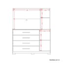 Ver imagem 6 de Cômoda com Painel TV 43" 4 Gavetas 2 Portas e Espelho Dunas Espresso Móveis Marrom/Cinamomo/Off White