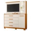 Ver mais imagens de Cômoda com Painel TV 43" 4 Gavetas 2 Portas e Espelho Dunas Espresso Móveis Marrom/Cinamomo/Off White