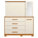 Ver imagem 3 de Cômoda com Painel TV 43" 4 Gavetas 2 Portas e Espelho Dunas Espresso Móveis Marrom/Cinamomo/Off White