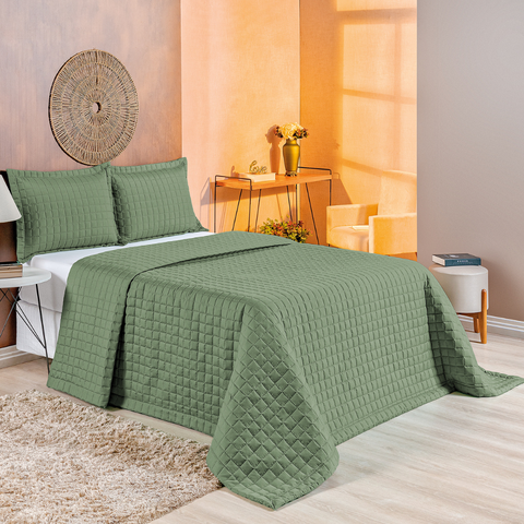 Cobre Leito Copacabana King 3pçs:Verde