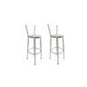 Kit 2 Banqueta Alta Prata Cozinha Gourmet Americana Balcão:bege - 1