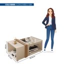 Ver imagem 3 de Mesa de Centro Retangular com Vidro e Rodízios Núbia