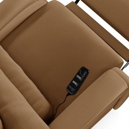 Poltrona do Papai Reclinável Napoli Elétrica Botão Led Massagem Pu Fh1 Caramelo - 8