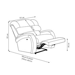 Poltrona do Papai Reclinável Napoli Elétrica Botão Led Massagem Pu Fh1 Caramelo - 4