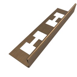 Perfil "L," Aço Inox 304, Escovado, Marrom, 2 x  10 x  2000 mm - 1