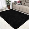 Tapete Felpudo Peludo Para Sala E Quarto Casu Cor: Preto;Tamanho: 200x240cm - 1