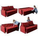 Ver imagem 7 de Sofá Sem Caixa Retrátil e Reclinável 1,85m Cama inBox Studio Suede Velusoft Vermelho
