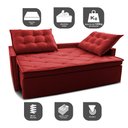 Ver imagem 3 de Sofá Sem Caixa Retrátil e Reclinável 1,85m Cama inBox Studio Suede Velusoft Vermelho