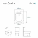 Ver imagem 3 de Assento Sanitário Poliéster Soft Close Quadra Preto Fosco para Vaso Deca com Ferragem Dourada