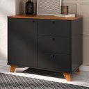 Ver imagem 2 de Armário para Escritório 1 Porta 3 Gavetas Freijó/preto - Artany Móveis
