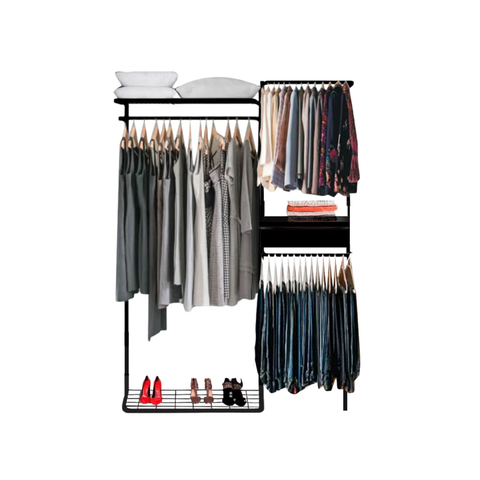 Closet Aramado - Linear Clr373 Gav Corcor, Tamanhocor:preto;tamanho:1,60