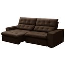 Ver imagem 7 de Sofá Retrátil Reclinável para Sala 3 Lugares 250cm Vincent F04 Veludo Marrom - Lyam Decor