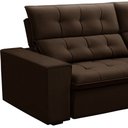 Ver imagem 6 de Sofá Retrátil Reclinável para Sala 3 Lugares 250cm Vincent F04 Veludo Marrom - Lyam Decor