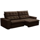 Ver imagem 1 de Sofá Retrátil Reclinável para Sala 3 Lugares 250cm Vincent F04 Veludo Marrom - Lyam Decor