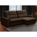 Ver imagem 2 de Sofá Retrátil Reclinável para Sala 3 Lugares 250cm Vincent F04 Veludo Marrom - Lyam Decor