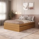 Ver imagem 1 de Cama de Casal 4 Gavetas MDF Aurora Yescasa Marrom/Carvalho Hanover
