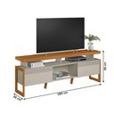 Ver imagem 3 de Rack para Tv até 70 Polegadas Emerald 2 Portas Nature/off White - Pnr Móveis