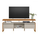 Ver imagem 2 de Rack para Tv até 70 Polegadas Emerald 2 Portas Nature/off White - Pnr Móveis