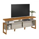 Ver imagem 4 de Rack para Tv até 70 Polegadas Emerald 2 Portas Nature/off White - Pnr Móveis