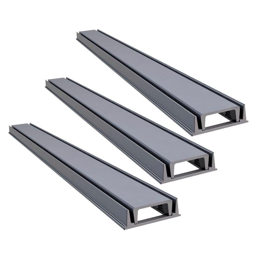 Kit 3 Grelha Linear Invisível Oculta Caixilho Cinza 100x8cm - 1