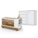 Ver imagem 1 de Berço Multifuncional Bkids Branco Freijó Eco Wood - Matic e Cômoda Infantil Americano Branco Hp