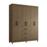 Guarda Roupa Servilha com 6 Portas e 3 Gavetas Poquema Castanho - 2