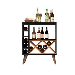 Adega Pés Palito Estilo Retrô Veneza Cor Preto / Nature - Comprar Moveis em Casa - 4