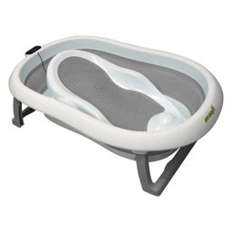 Banheira Bebê Flexível com Termômetro e Redutor Cinza Premium Baby - 5
