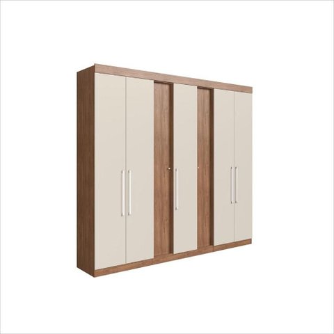 Guarda-roupa Milão 7 Portas 2 Gavetas 2 Cabideiros - Casajá - Freijo/off