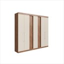 Ver imagem 1 de Guarda-roupa Milão 7 Portas 2 Gavetas 2 Cabideiros - Casajá - Freijo/off