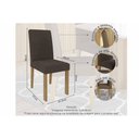 Ver imagem 3 de Conjunto: Mesa Sala Jantar Flora Tampo Madeirado C/ Vidro 109cm e 4 Cadeiras Maia Cinamomo/off White