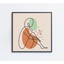 Ver imagem 1 de Quadro Feminino Silhueta Sentada Artística Contínua Medidas 80x80 Cm Impressão Vidro Acrílico