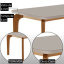 Ver imagem 6 de Mesa de Jantar Liz 180cm Tampo MDF Vidro Canto Copo com 6 Cadeiras Aline