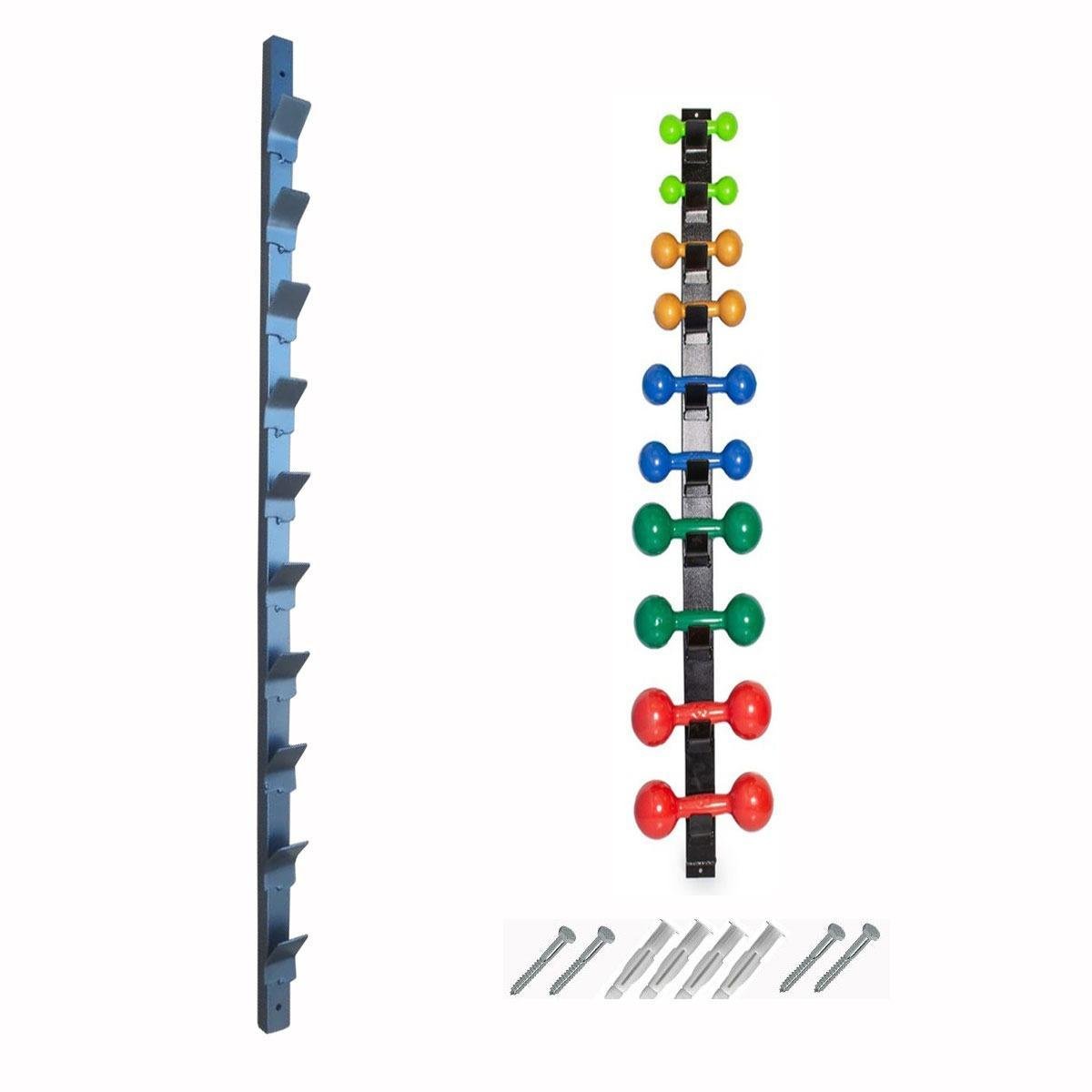 Suporte de Parede para 10 Halteres de Peso Preto