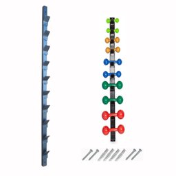 Suporte de Parede para 10 Halteres de Peso Preto - 1