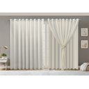 Ver imagem 1 de Cortina Voil Trabalhado Paris Forro Microfibra 6,00x2,30 Palha