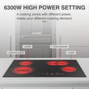 Ver imagem 2 de Gtkzw Cooktop Elétrico 30" 6800w com 4 Queimadores e Tela Touch (preto)