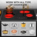 Ver imagem 7 de Gtkzw Cooktop Elétrico 30" 6800w com 4 Queimadores e Tela Touch (preto)