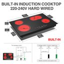 Ver imagem 4 de Gtkzw Cooktop Elétrico 30" 6800w com 4 Queimadores e Tela Touch (preto)