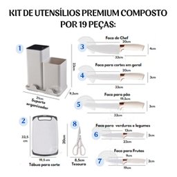 Kit Utensílios de Cozinha Silicone 19 Peças Cor Rosa - 5