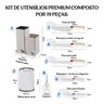 Kit Utensílios de Cozinha Silicone 19 Peças Cor Rosa - 5