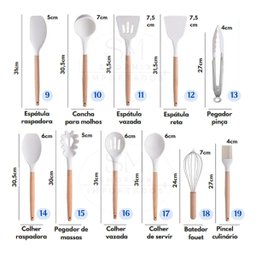 Kit Utensílios de Cozinha Silicone 19 Peças Cor Rosa - 6