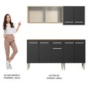 Ver imagem 7 de Armário de Cozinha Emilly Box com Balcão e Aéreo Vidro Preto